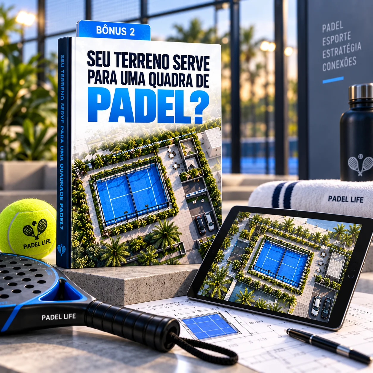 Bônus 2: mais de 20 layouts prontos de clubes e arenas de padel
